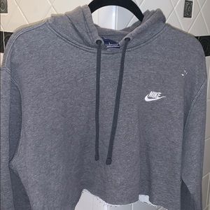 Grey Nike cropped sweatshirt